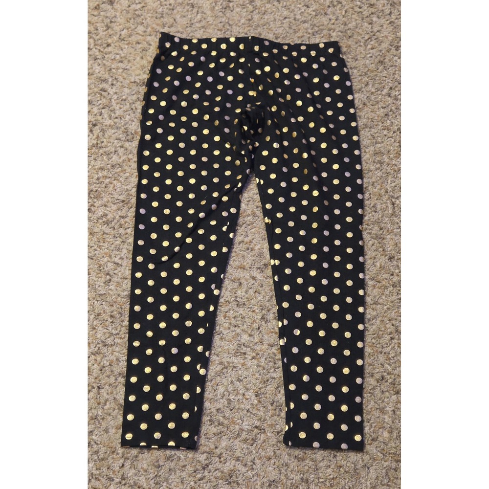 NWT No Boundaries Skinny Polka Dot Leggings Women's Size Large‎ Black Gold